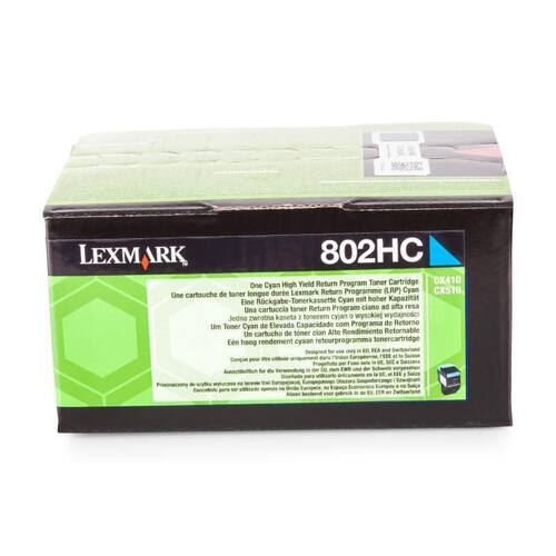 Lexmark Original Toner 802HC, 80C2HC0, Lasertoner, Tonerkartusche, Cyan, 1 Stück Artikelbild Secondary1 L