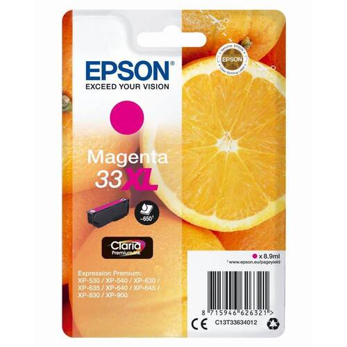 Epson Original Tinte 33XL Claria Premium, Tintenpatrone, Tintenkartusche, magenta, 8,9ml, 1 Stück Artikelbild