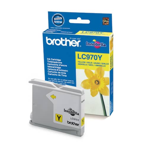 Brother Bläckpatron LC970 Y, LC-970Y, Innobella™-bläck, gul, singelförpackning produktfoto Secondary1 L