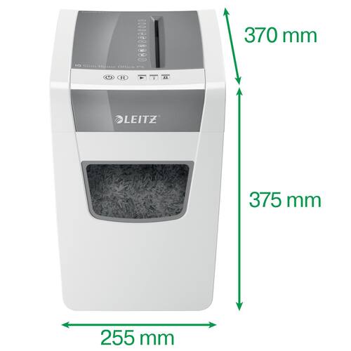Leitz IQ Slim Home P4 Aktenvernichter, Shredder, Reißwolf, Partikelschnitt, 23l, weiß, 1 Stück Artikelbild Secondary1 L