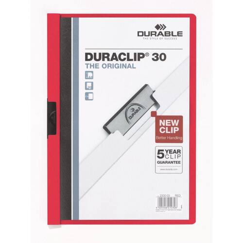 Durable Klemmhefter DURACLIP 30, Klemmmappe, für DIN A4, rot, 1 Stück Artikelbild
