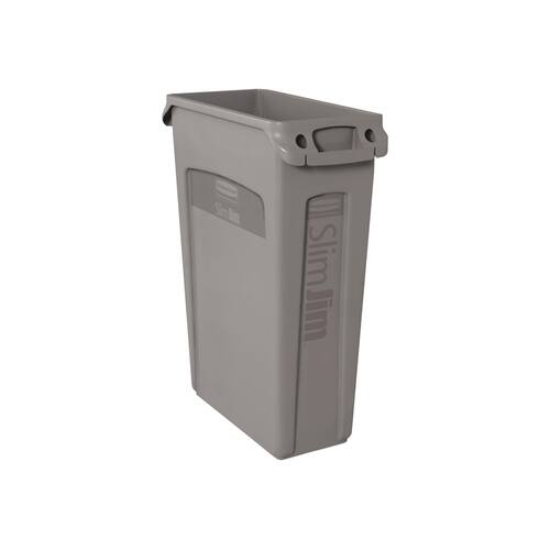 Rubbermaid Commercial Products Slim Jim Container, Abfallbehälter, Abfalleimer, Mülleimer, 87L, grau, 56x28x76,2cm, Kunststoff, 1 Stück Artikelbild