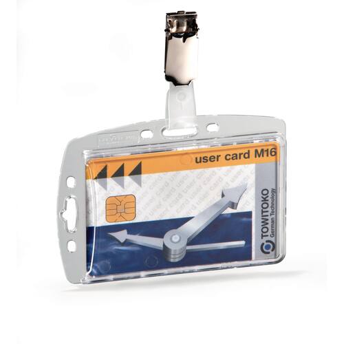 Durable Namensschild mit Clip, transparent, 54x85mm, 25 Stück Artikelbild