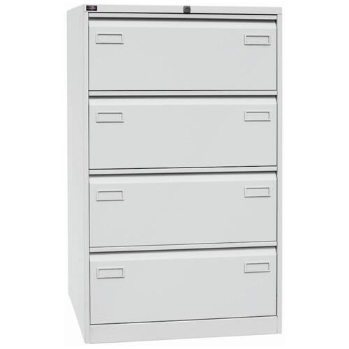 Bisley Hängeregistraturschrank Light - 4 Schubladen - 2-bahnig - Lichtgrau, 1 Stück Artikelbild