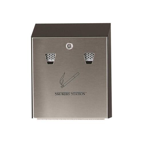 Rubbermaid Commercial Products Wandascher Smoker´s Station, Aschenbecher, schwarz/silber, 254x76x318mm, 1 Stück Artikelbild