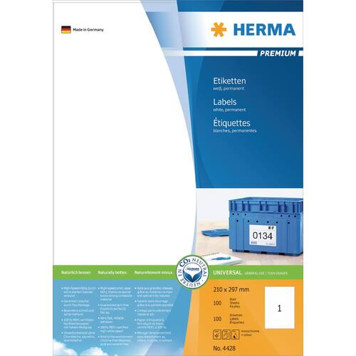 Herma Inkjet-, Laser- und Kopieretiketten, weiß, 210x297mm Artikelbild Secondary2 L
