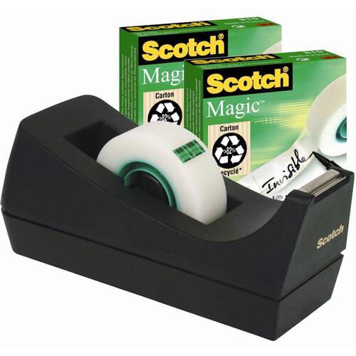 Scotch® Tischabroller Schwarz + 3 Rollen Magic™ Klebeband 19mmx33m Artikelbild