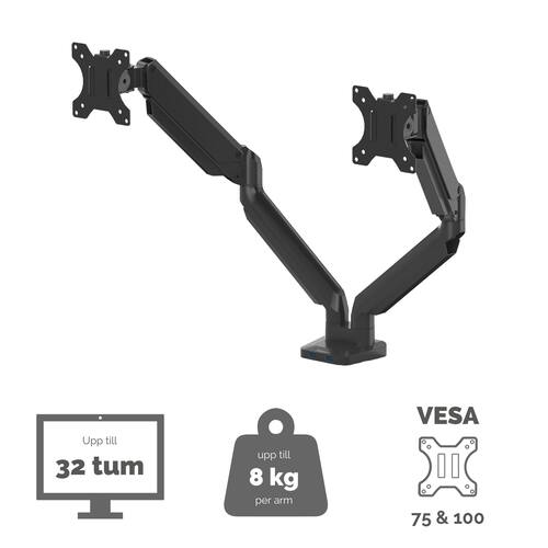 Fellowes Monitorarm Platinum Series für 2 Bildschirme, Monitorhalter, Tischhalterung, schwarz, 1 Stück Artikelbild Secondary3 L