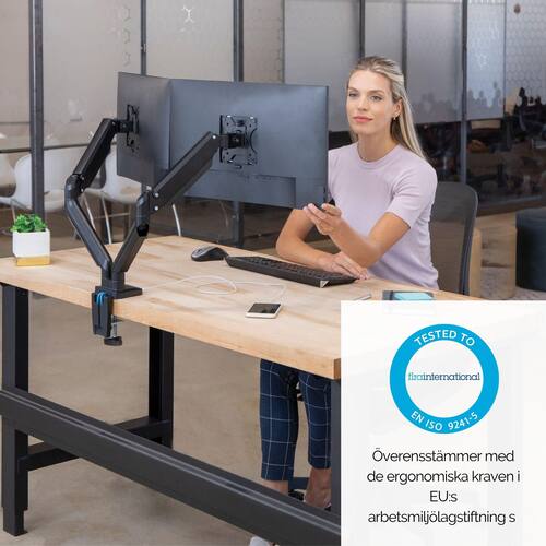 Fellowes Monitorarm Platinum Series für 2 Bildschirme, Monitorhalter, Tischhalterung, schwarz, 1 Stück Artikelbild Secondary5 L