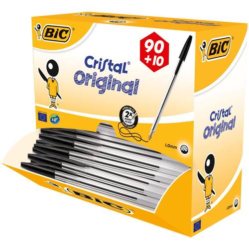 BIC® Cristal®Original Kugelschreiber, schwarz, Vorteilspack 90+10 gratis Artikelbild
