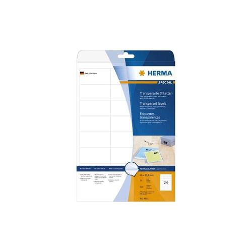 Herma Etiketten, transparent, 66x33,8mm, 600 Etiketten/Packung Artikelbild