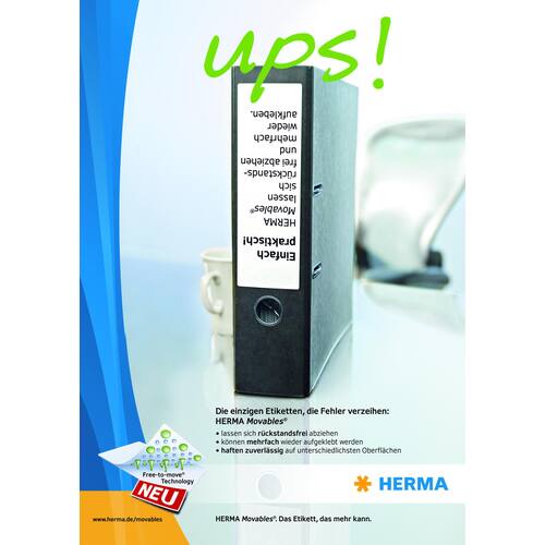Herma Movables Ordneretiketten Rückenschilder A4, lang, weiß, 75 Stück, 1 Packung Artikelbild Secondary1 L