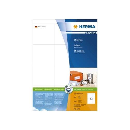 Herma Etiketten Premium A4 weiß 70x67,7mm 1200 Stück Artikelbild