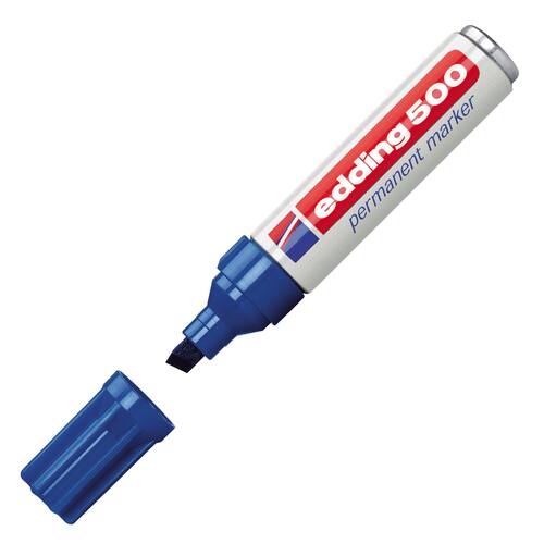 edding Permanent-Marker 500, Keilspitze, Blau Artikelbild Secondary2 L