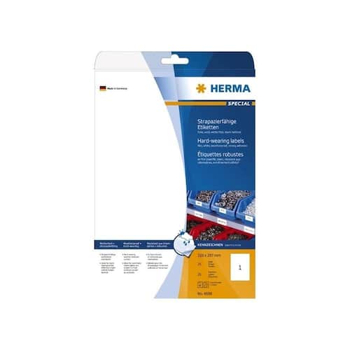 Herma Folien-Etiketten, Weiß 210x297mm, 25 Stück Artikelbild