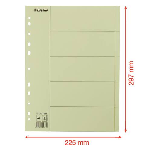 Skilleblad ESSELTE A4 5-delt manilla produktbilde Secondary1 L