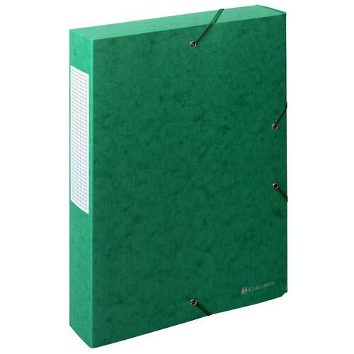 Exacompta Dokumentenbox Exabox, Ablagebox mit Gummi, Manilakarton, A4, 60mm, grün, 1 Stück Artikelbild Secondary1 L