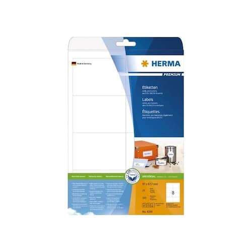 Herma Etiketten Premium A4 weiß 97x67,7mm 200 Stück Artikelbild