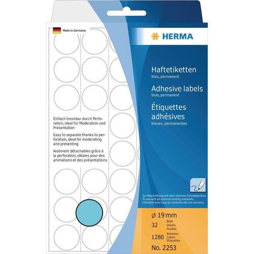 Herma Markierungspunkte, ø 19mm, blau, 1280 Stück/Packung Artikelbild