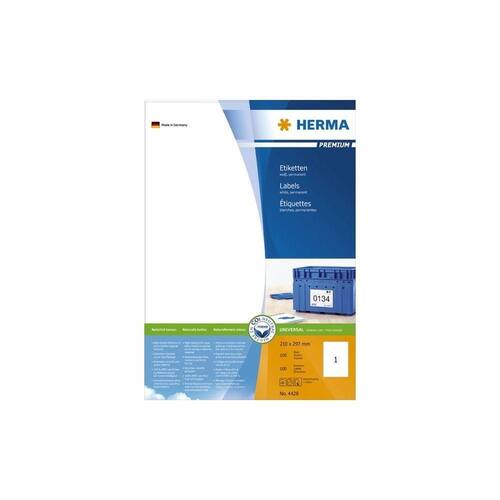 Herma Inkjet-, Laser- und Kopieretiketten, weiß, 210x297mm Artikelbild