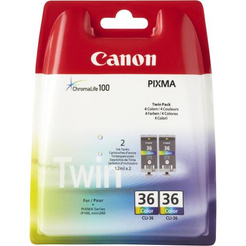 Canon Original Tintenpatrone CLI-36 PM, Druckerpatrone, Vierfarbig, Twin Pack, 1 Packung Artikelbild Secondary1 L