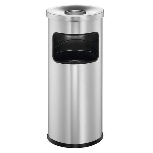Durable Papierkorb mit Ascher SAFE, rund, Metall, 17 Liter, silber, 1 Stück Artikelbild