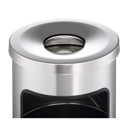 Durable Papierkorb mit Ascher SAFE, rund, Metall, 17 Liter, silber, 1 Stück Artikelbild Secondary1 L