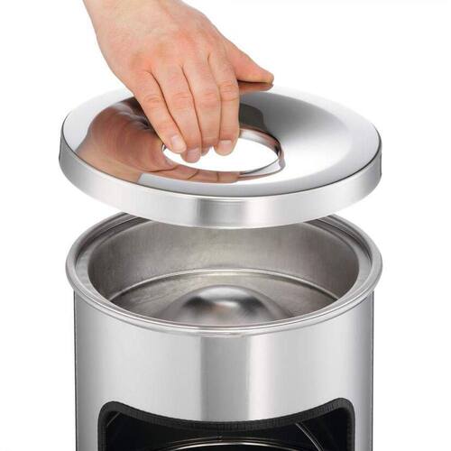 Durable Papierkorb mit Ascher SAFE, rund, Metall, 17 Liter, silber, 1 Stück Artikelbild Secondary2 L
