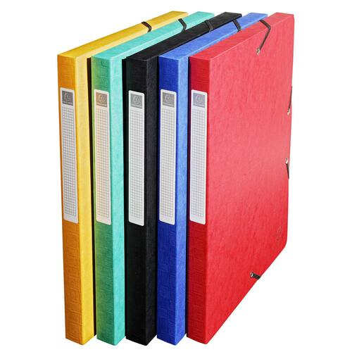 Exacompta Dokumentenbox Exabox, Sammelbox mit Gummi, Manilakarton, A4, 25mm, sortiert, 10 Stück pro Packung Artikelbild Secondary1 L