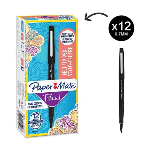 Paper Mate Faserschreiber Flair, schwarz, 1mm, 1 Stück Artikelbild Secondary2 L