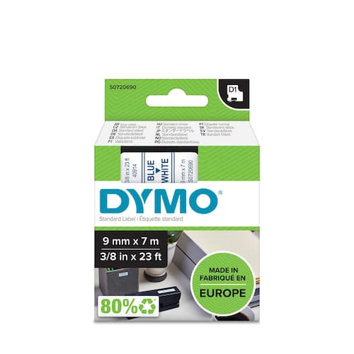 Dymo Original D1-Schriftband für LabelManger™, Weiß, Druck: Blau, 9mm, 1 Stück Artikelbild Secondary1 L