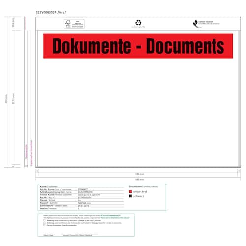 Debatin Dokumententaschen ohne Fenster, C4, 250 Stück Artikelbild Secondary1 L