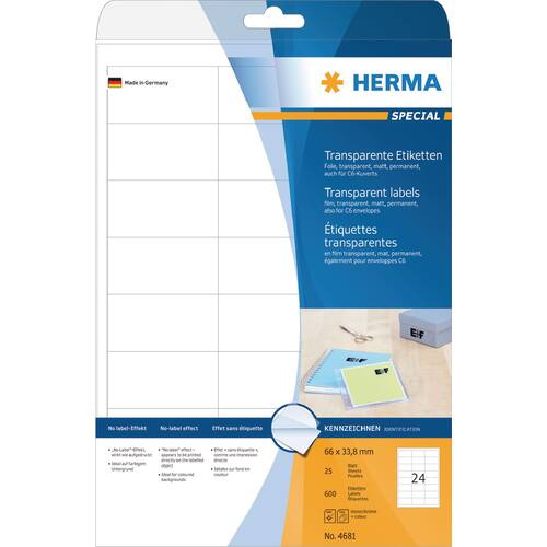 Herma Etiketten, transparent, 66x33,8mm, 600 Etiketten/Packung Artikelbild Secondary2 L