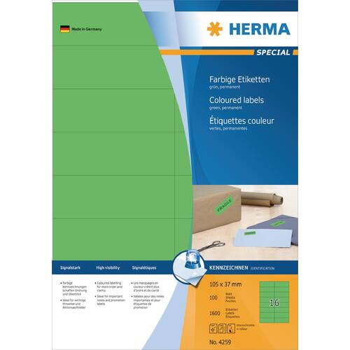 Herma Etiketten, 105x37mm, grün, 1600 Stück Artikelbild Secondary1 L