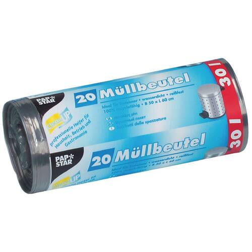 PAPSTAR Müllsack, LDPE, 30 l, grau, 1 Rolle Artikelbild