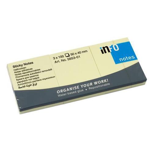 Notatblokk INFO 40x50mm gul (3) produktbilde