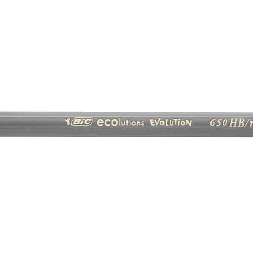 BIC® Graphit-Bleistift ECOlutions Evolution, HB-Mine, sechseckig, Schaftfarbe silber, 12 Stück pro Packung Artikelbild Secondary2 L