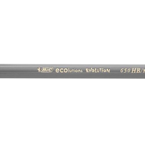BIC® Graphit-Bleistift ECOlutions Evolution, HB-Mine, sechseckig, Schaftfarbe silber, 12 Stück pro Packung Artikelbild Secondary2 L