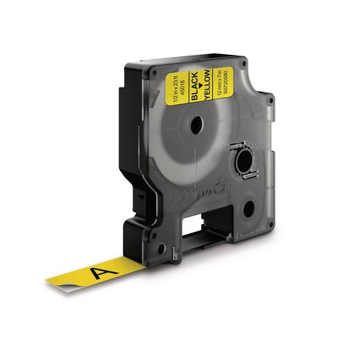 Dymo Schriftband, Gelb, Druck: Schwarz, 12 mm Artikelbild