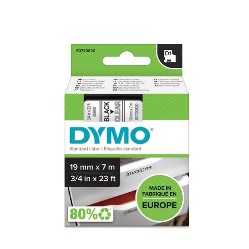 Dymo Schriftband, Transparent, Druck: Schwarz, 19 mm Artikelbild Secondary1 L