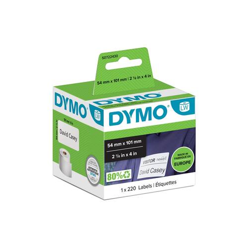 Dymo Versandetiketten 101 x 54 mm (220 Stück), Farbe: Weiß Artikelbild