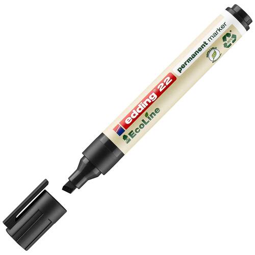 edding Permanentmarker 22, EcoLine, nachfüllbar, Keilspitze, 1-5 mm, schwarz Artikelbild