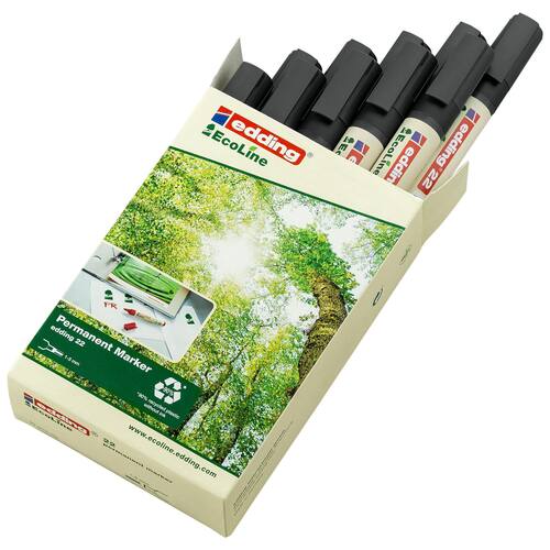 edding Permanentmarker 22, EcoLine, nachfüllbar, Keilspitze, 1-5 mm, schwarz Artikelbild Secondary1 L