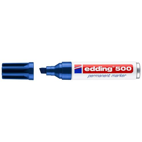 edding Permanent-Marker 500, Keilspitze, Blau Artikelbild Secondary1 L