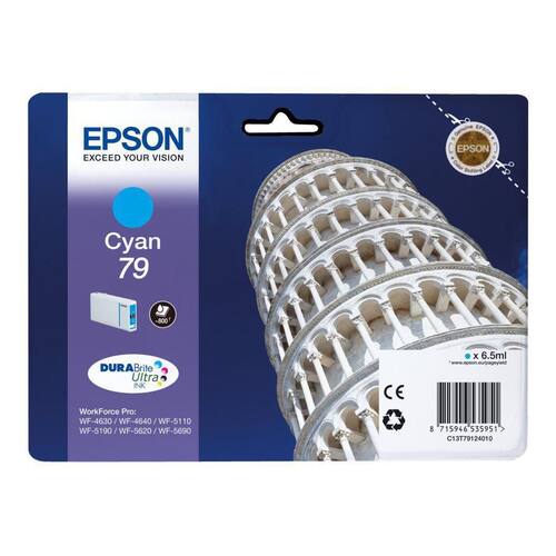 Epson Original Tinte 79 DURABrite™ Ultra, C13T79124010, Tintenpatronen, Tintenkartusche, Cyan, 1 Stück Artikelbild