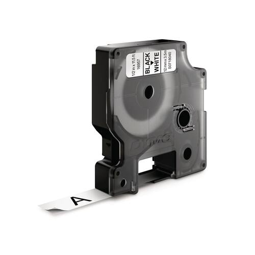 Dymo Schriftband D1, schwarz/weiß, 12mmx3,5m, Nylon, Hochleistungsband, 1 Rolle Artikelbild