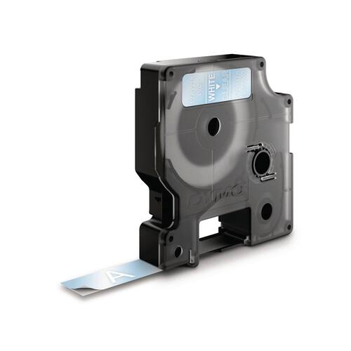 Dymo D1 Standardetiketten, Schriftbandkassette, 12mm, weiß auf farblos, 1 Stück Artikelbild