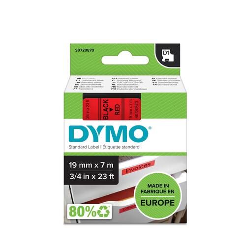 Dymo Schriftband, Rot, Druck: Schwarz, 19 mm Artikelbild Secondary1 L