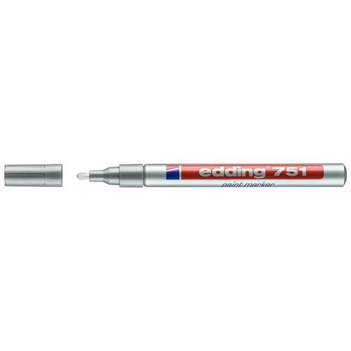 edding Lack-Marker 751, Lackstift, Rundspitze, Silber Artikelbild Secondary2 L