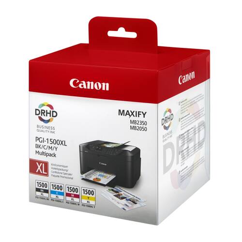 Canon Original Tinte PGI-1500XL, Tintenpatrone, Druckerpatrone, Schwarz, 3-farbig, Multipack, 1 Packung Artikelbild